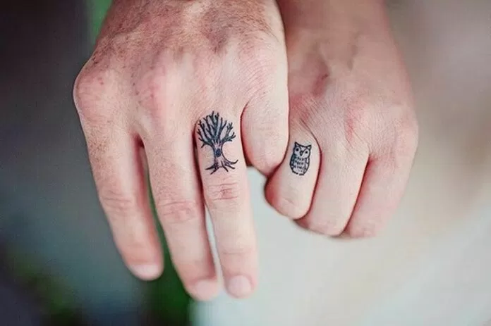 nhẫn cưới hình xăm tattoo rings
