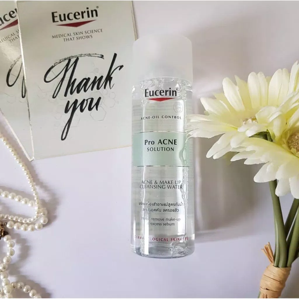 Review nước tẩy trang dành cho da mụn Eucerin ProAcne Acne Make Up  Cleansing Water - BlogAnChoi