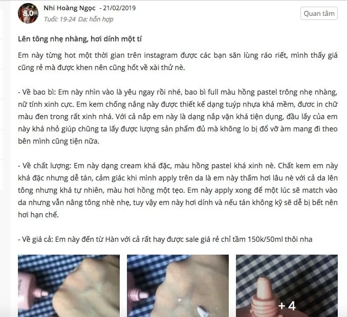 Review kem chống nắng The SAEM Eco Earth Power Pink trên Sheis. (Nguồn: BlogAnChoi)