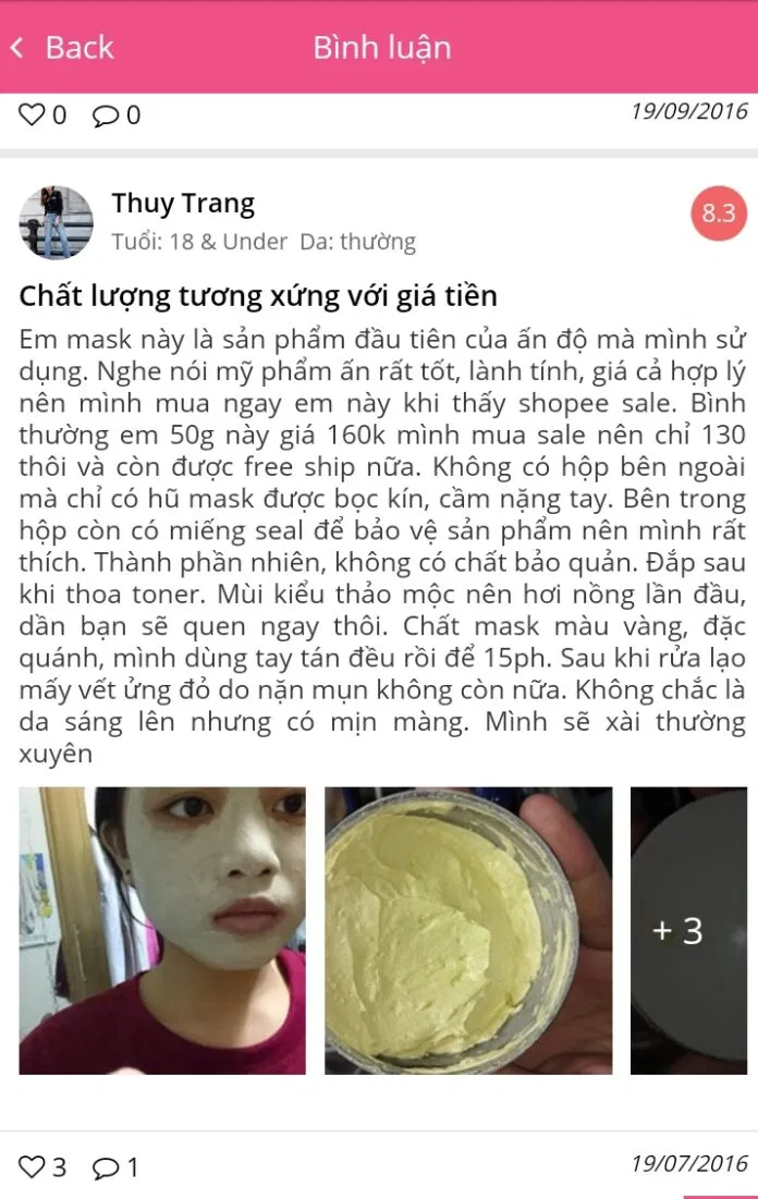 Khách hàng hài lòng về mặt nạ Nghê tây (Nguồn: BlogAnChoi)