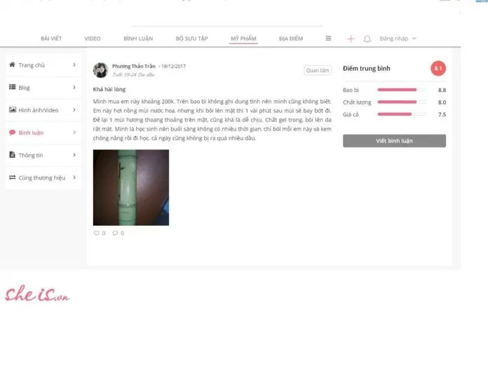 Khách hàng khá hài lòng khi trải nghiệm sản phẩm (Nguồn: Sheis.vn)