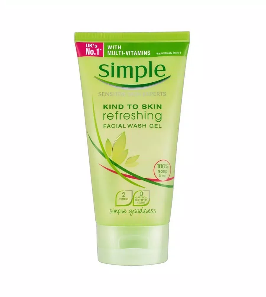 Simple kind to skin refreshing facial wash gel dành riêng cho làn da nhạy cảm. (Nguồn ảnh: Internet)