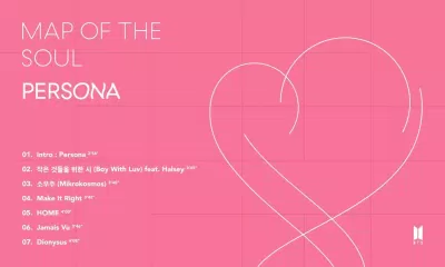 BTS MAP OF THE SOUL: PERSONA tracklist