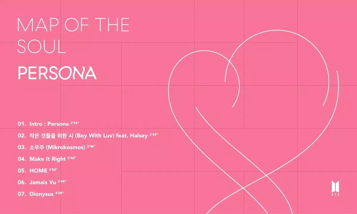 BTS MAP OF THE SOUL: PERSONA tracklist