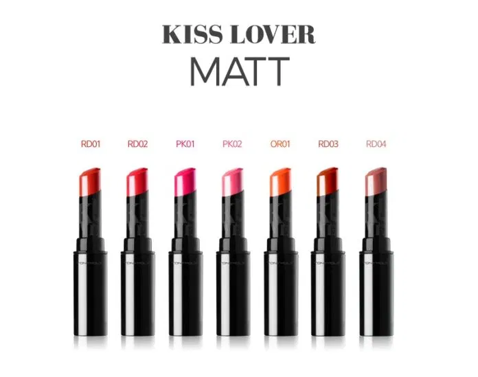 7 màu cơ bản của son kiss lover style matte