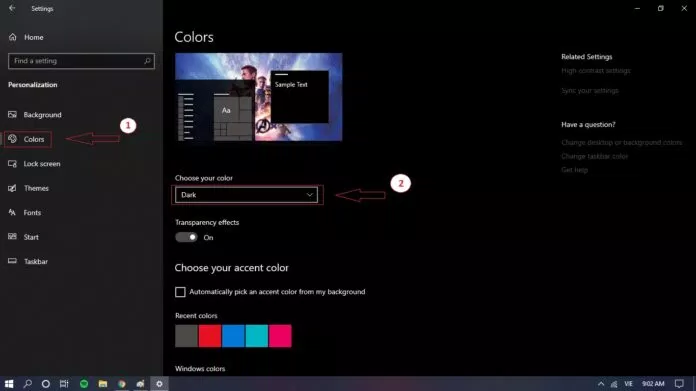 Cách bật dark mode trên Windows 10