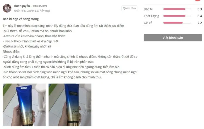 Đánh giá của khách hàng trên Sheis (nguồn: BlogAnChoi)