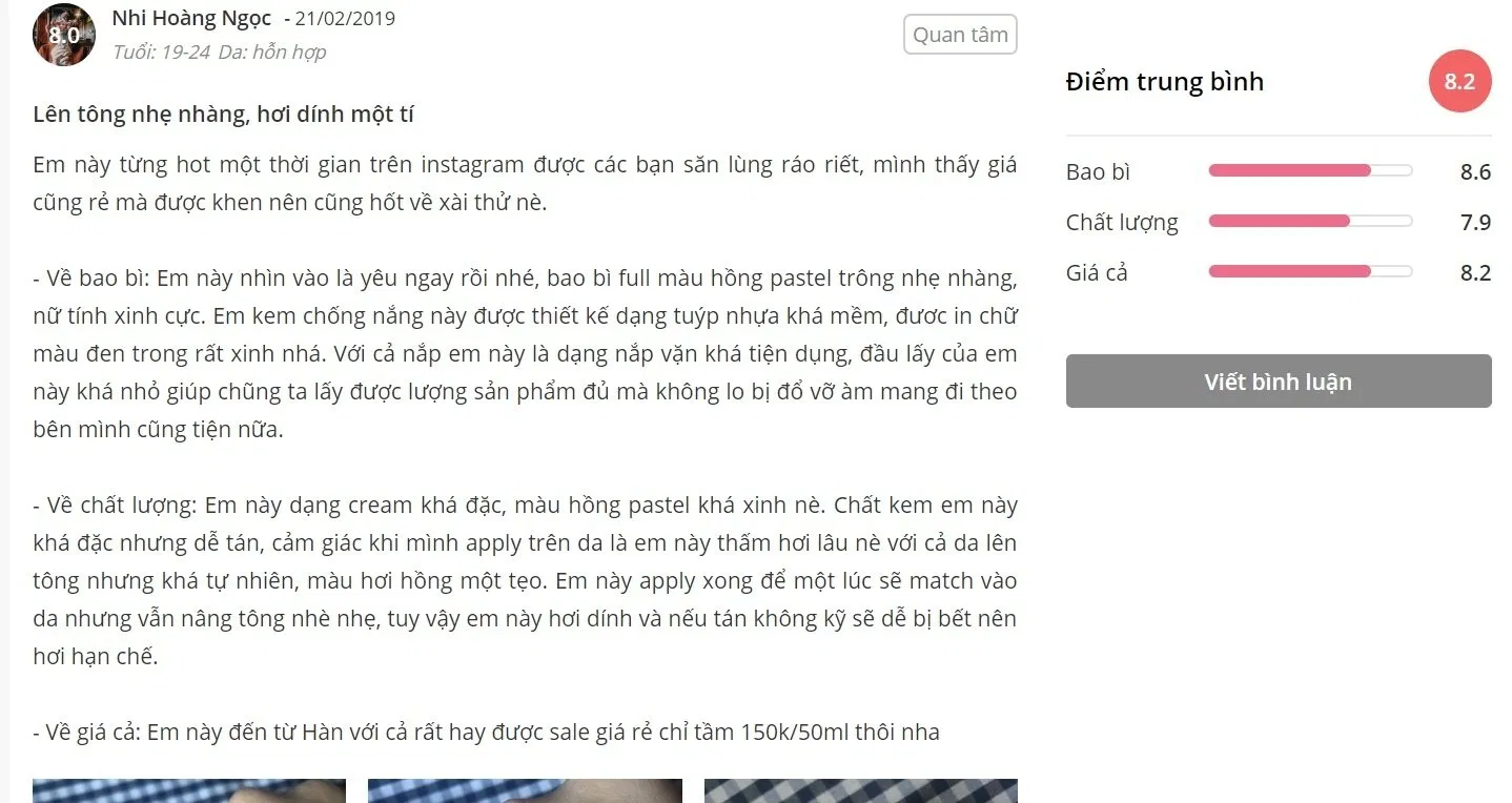 Đánh giá của khách hàng tại Sheis