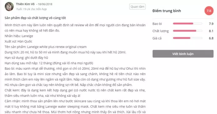 Đánh giá của khách hàng tại Sheis