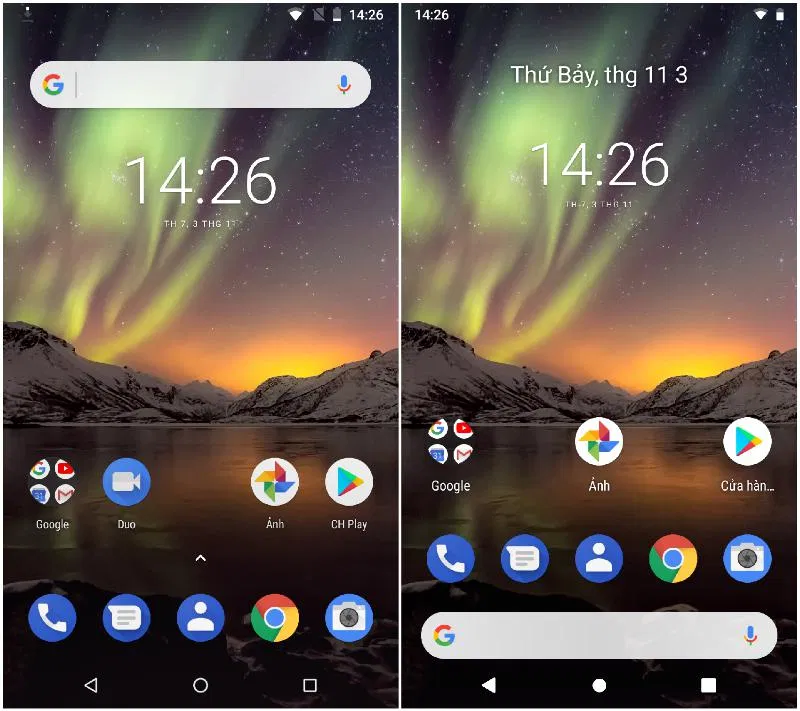 Giao diện thuần Android