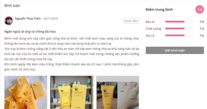 Đánh giá của khách hàng tại Sheis