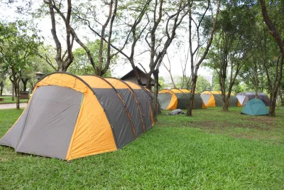 Khu vực dựng lều cắm trại tại khu du lịch sinh thái Thác Giang Điền