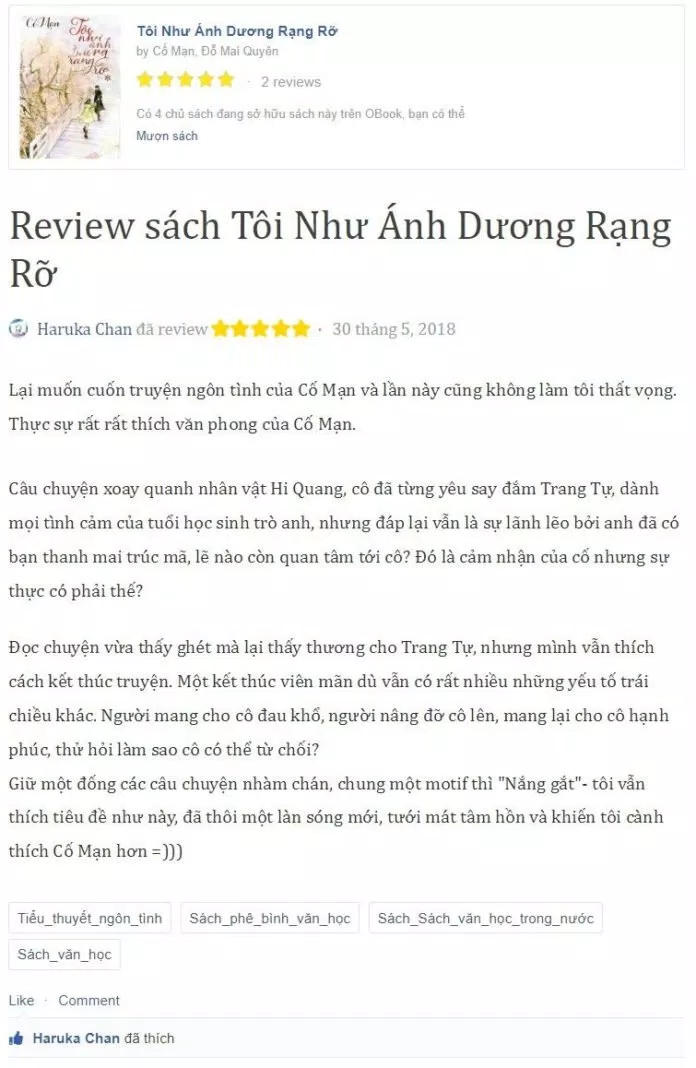 tiểu thuyết ngôn tình tôi như ánh dương rực rỡ
