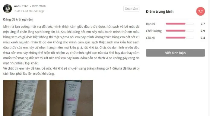 Đánh giá của khách hàng trên Sheis (nguồn: BlogAnChoi)