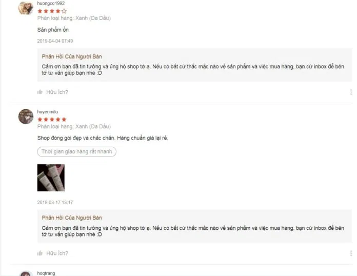 Đánh giá của khách hàng treen Shopee (nguồn: BlogAnChoi)