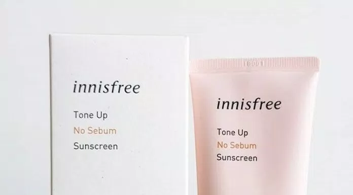 Innisfree Tone Up No Sebum Sunscreen có bảng thành phần lành tính. không chứa các chất gây hại cho da. (nguồn: Internet)
