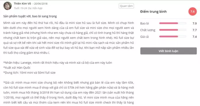Đánh giá của khách hàng tại Sheis