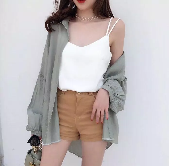 Áo hai dây lụa