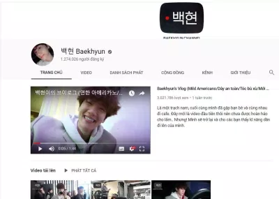 Kênh youtube của thành viên EXO Baekhyun