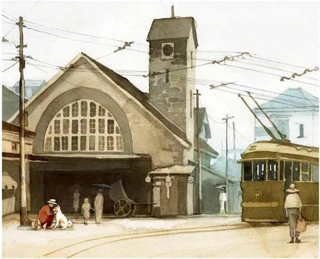 Khung cảnh yên bình ở sân ga Shibuya, khi Hachiko đón người chủ trở về (Nguồn ảnh: Internet)