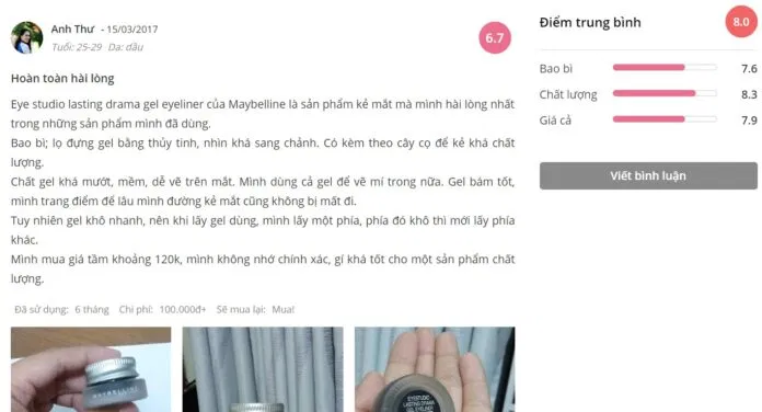 Đánh giá của khách hàng tại Sheis