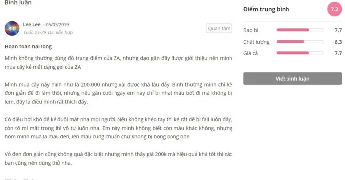 Đánh giá của khách hàng tại Sheis