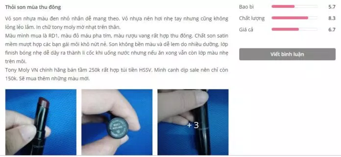 Đánh giá khách hàng trên Sheis. (Nguồn: BlogAnChoi)