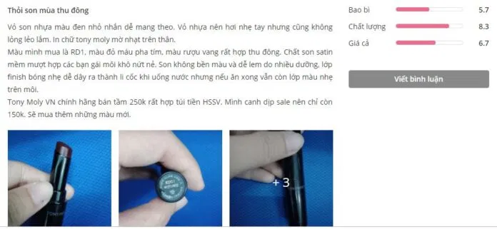Đánh giá khách hàng trên Sheis. (Nguồn: BlogAnChoi)