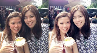 Ảnh trước và sau khi qua bàn tay của ứng dụng Meitu