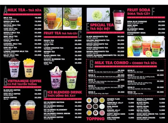 menu ocha house