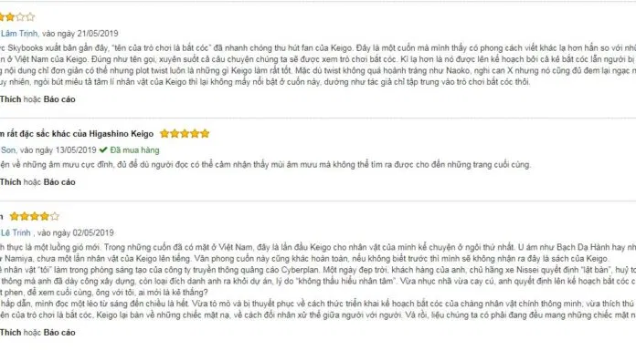 nhận xét của độc giả