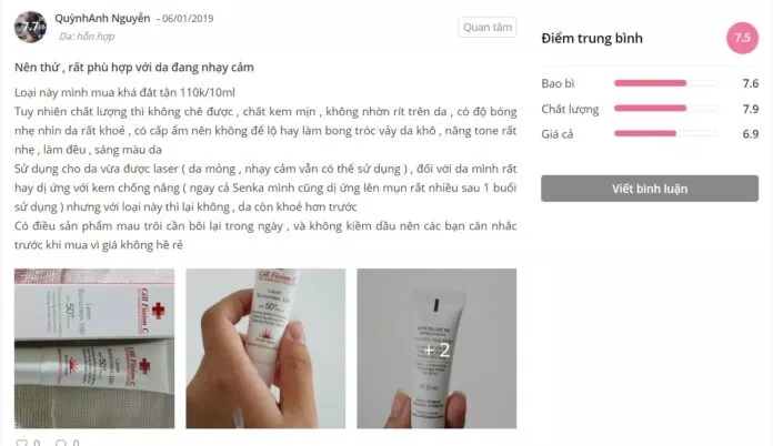 Đánh giá của khách hàng đã từng dùng sản phẩm tại Sheis
