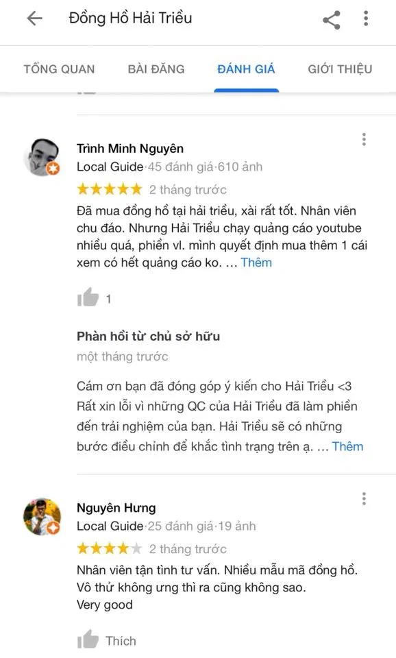 Cửa hàng đồng hồ chính hãng tại TP Hồ Chí Minh