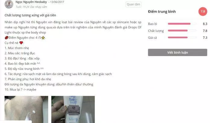 Đánh giá của khách hàng tại Sheis