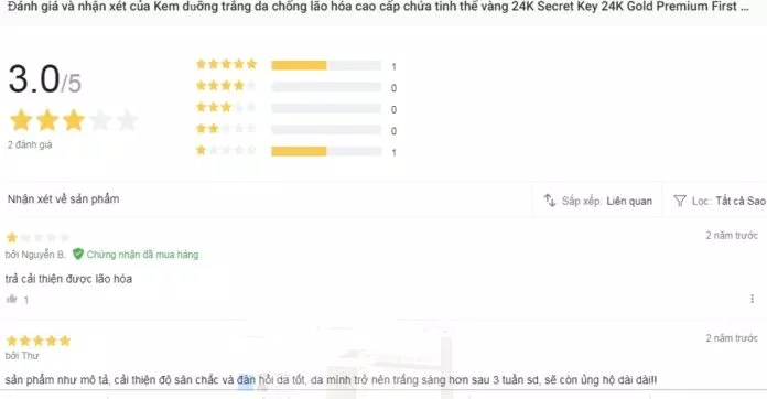 Đánh giá của khách hàng đã sử dụng sản phẩm trên trang Lazada (nguồn: BlogAnChoi).
