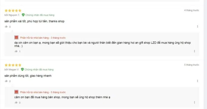Đánh giá của khách hàng trên Lazada. (nguồn: BlogAnChoi)