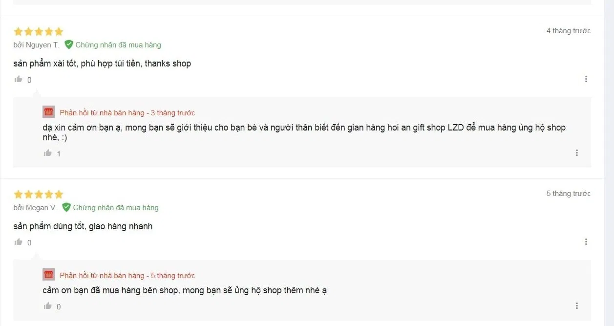 Đánh giá của khách hàng trên Lazada. (nguồn: BlogAnChoi)
