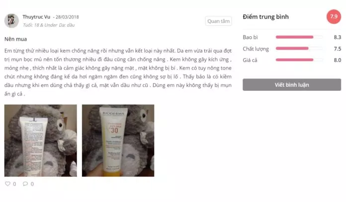 Đánh giá của khách hàng đã từng dùng sản phẩm