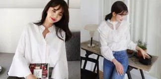 Mẫu áo sơ mi trắng đi học