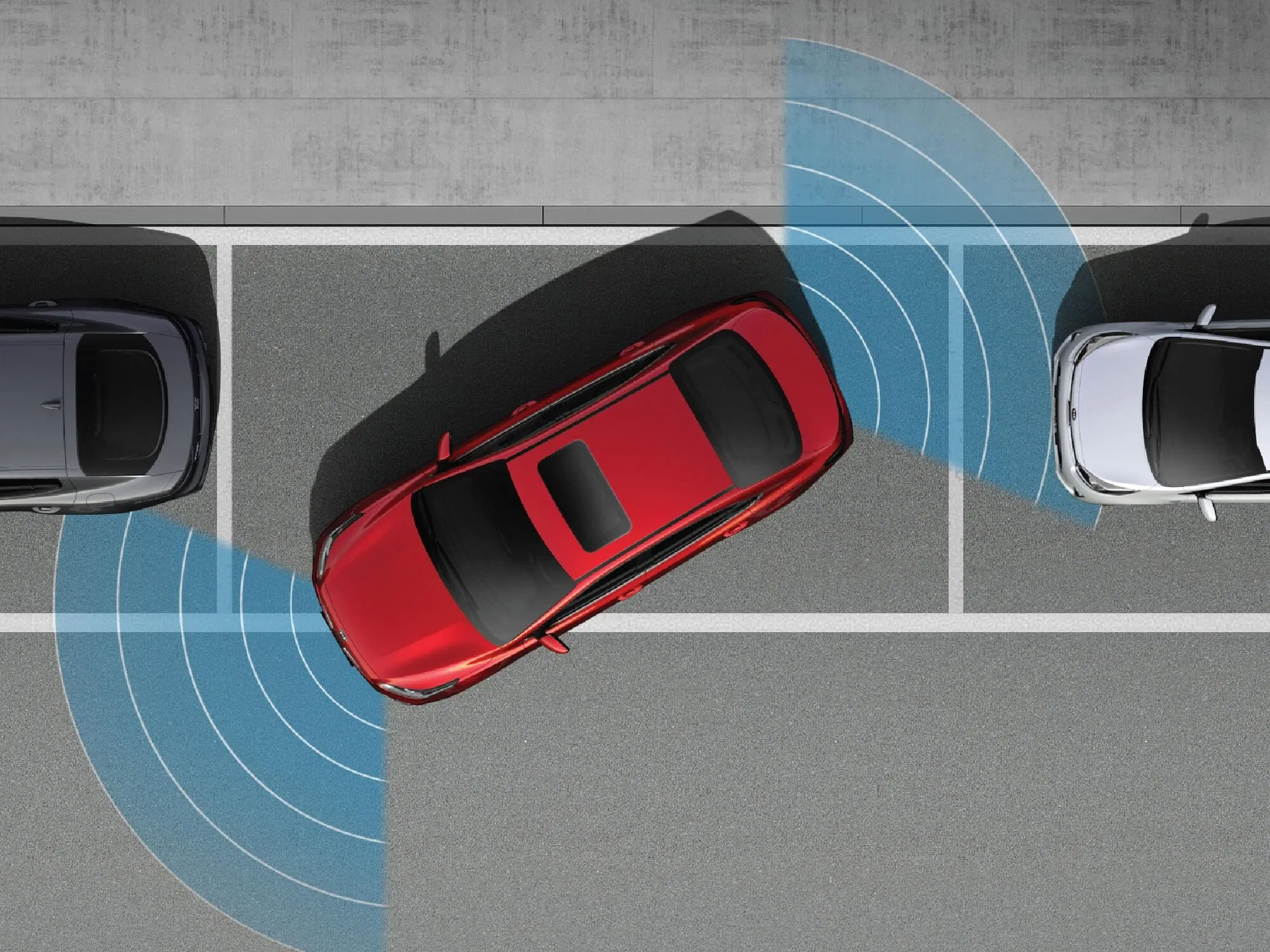 Cảm biến siêu âm được gắn trên cản trước và sau để cảnh báo mọi chướng ngại vật