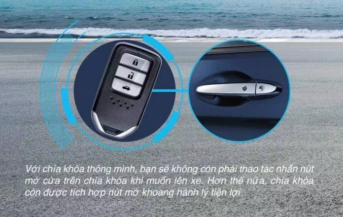 Chìa khoá thông minh của xe Honda City 2019 giúp bạn mở cửa xe tự động khi đứng gần xe (ảnh : Honda Vietnam)