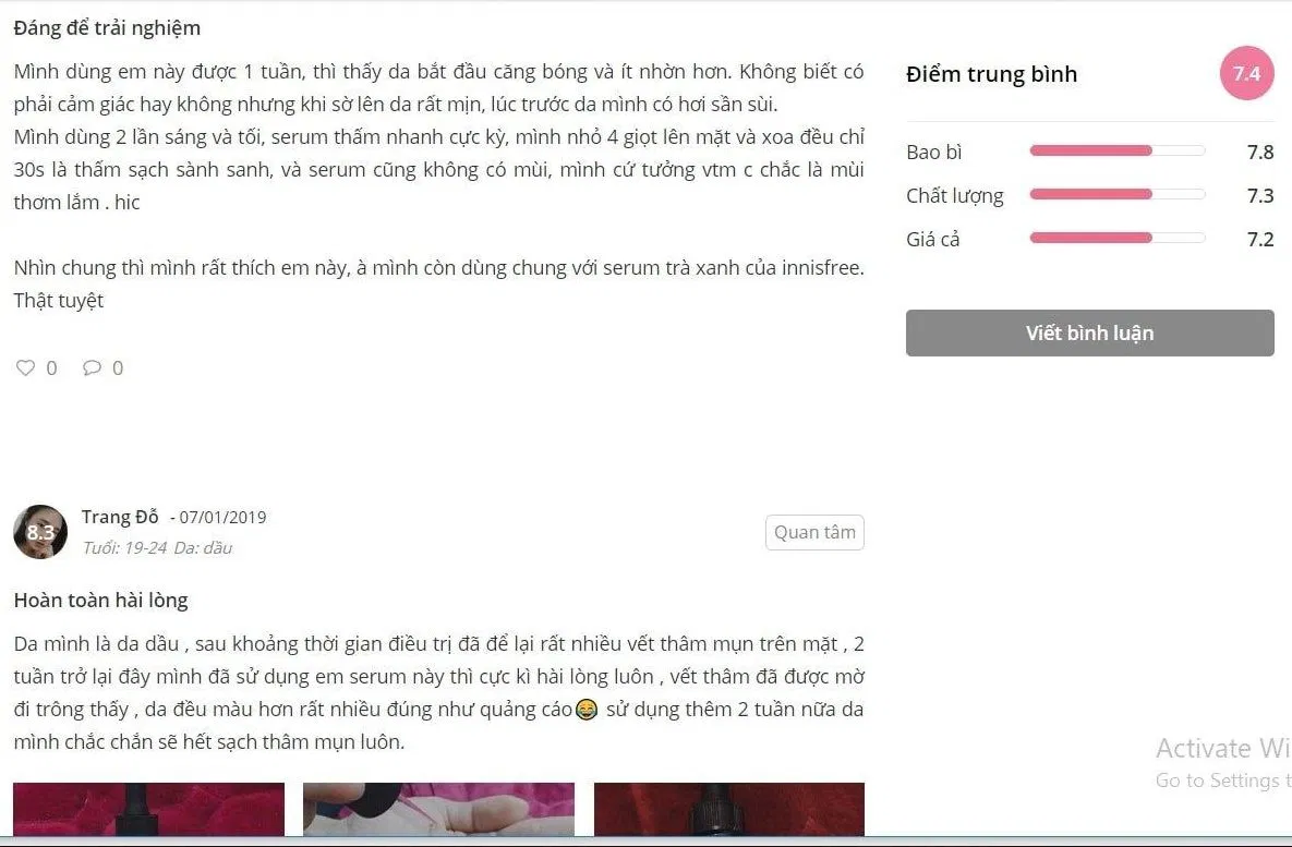 Đánh giá của khách hàng trên Sheis. (Nguồn: BlogAnChoi) Đánh giá của khách hàng trên Sheis. (nguồn: BlogAnChoi)