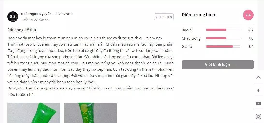 Đánh giá của người đã từng sử dụng (Nguồn: BlogAnChoi)