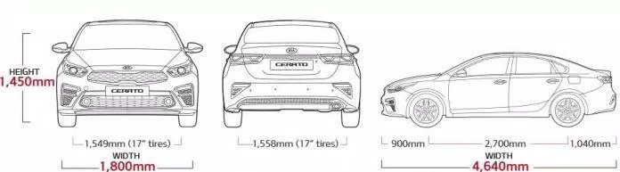 Thông số kích thước xe KIA Cerato 2019