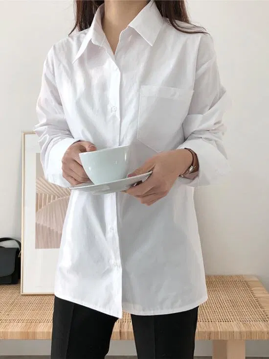 Mẫu áo sơ mi trắng đi học