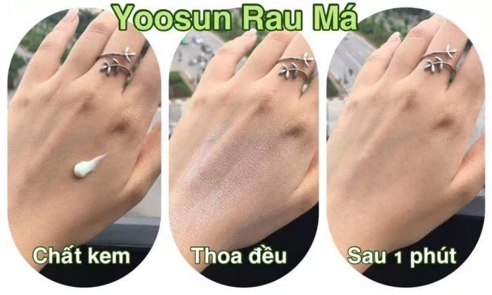 Khi bôi Yoosun Rau má lên da (Nguồn: Internet)