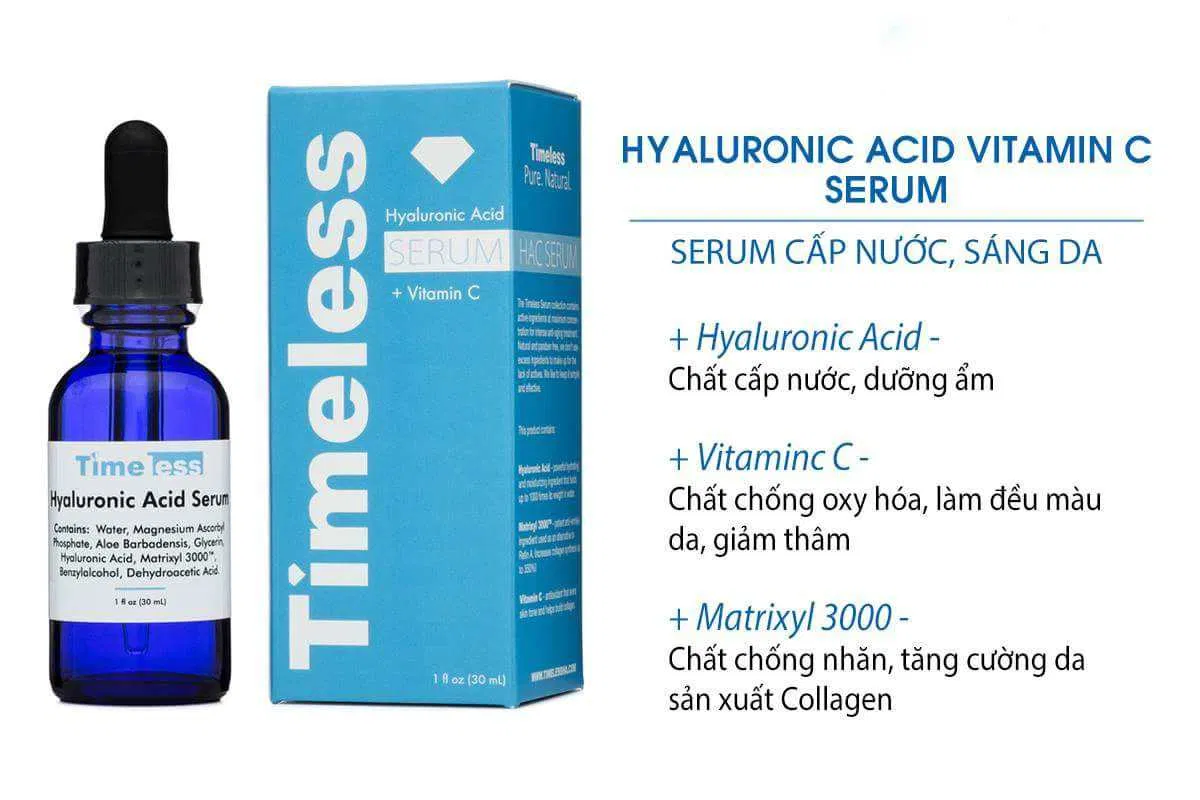 Thành phần an toàn và hiệu quả của Serum Timeless Hyaluronic Acid Vitamin C (Nguồn: Internet) Thành phần an toàn và hiệu quả của Serum Timeless Hyaluronic Acid Vitamin C (Nguồn: Internet)