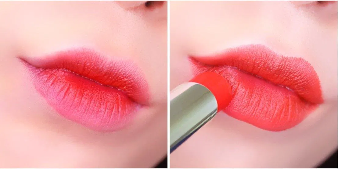 M08- Đỏ cam là một màu tôn da và trắng răng cực kì, giúp nàng tự tin tỏa sáng (Nguồn: Naver) M08- Đỏ cam là một màu tôn da và trắng răng cực kì, giúp nàng tự tin tỏa sáng (Nguồn: Internet)