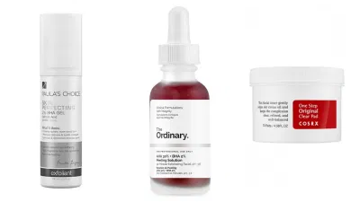 Một số sản phẩm tẩy tế bào chết hóa học (Ảnh: Internet)