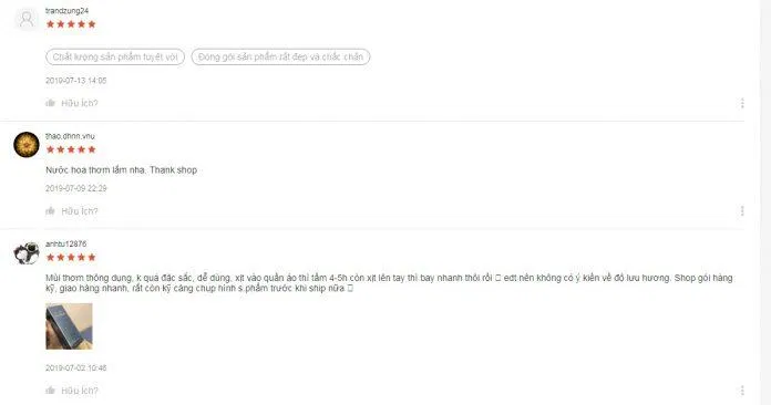 Đánh giá của khách hàng sử dụng sản phẩm trên trang Shopee (Nguồn ảnh: BlogAnChoi).